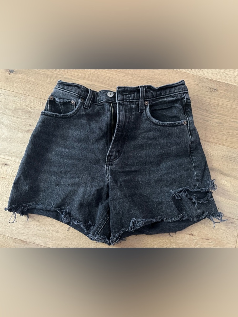Abercrombie & Fitch Black High-Rise Jean Shorts